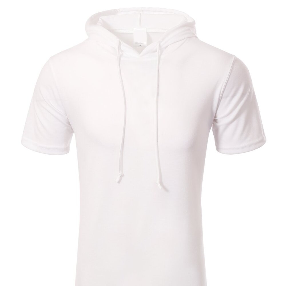 FXN Men's Short Sleeve Tee w/ Hoodie White